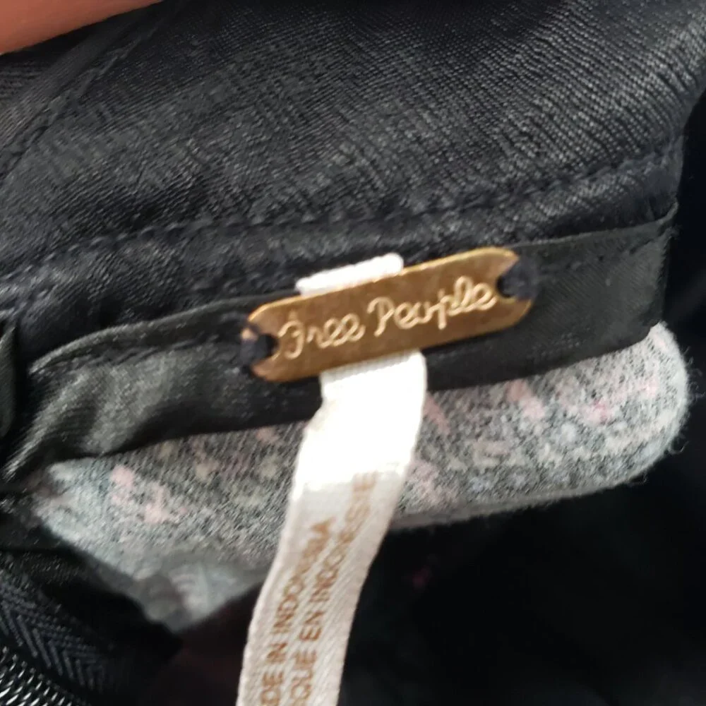 Free People Cabbage Rose‎ Silky Satin Jumpsuit 2 Wrap Top Wide Leg Boho Paisley